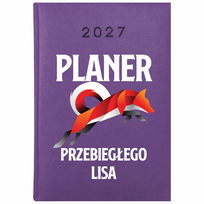 KALENDARZ 2027 KSIĄŻKOWY PLANNER A5 TERMINARZ FIOLET PREZENT PRZEBIEGŁY LIS