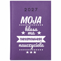 KALENDARZ 2027 NOTES PLANER TERMINARZ FIOLET PREZENT NIESAMOWITY NAUCZYCIEL