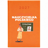 KALENDARZ 2027 NOTES PLANER TERMINARZ ORANGE PREZENT NAUCZYCIELKA POLSKIEGO