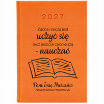 KALENDARZ 2027 PLANNER TERMINARZ ORANGE PREZENT MATEMATYKA DLA NAUCZYCIELA