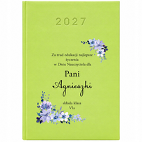 KALENDARZ 2027 PLANNER TERMINARZ SELEDYN PREZENT ŻYCZENIA DZIEŃ NAUCZYCIELA