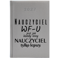 KALENDARZ 2027 TERMINARZ A5 DZIENNY SREBRNY PREZENT DLA NAUCZYCIELA WF-U