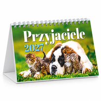 KALENDARZ BIURKOWY 2027 TERMINARZ PLANER PRAKTYCZNY MAŁY A5 PIES KOT