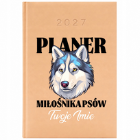KALENDARZ KSIĄŻKOWY A5 TERMINARZ PLANER ORGANIZER 2027 PREZENT HUSKY IMIĘ