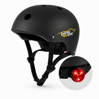 Kask Dziecięcy Rowerowy Hulajnoga LED Regulacja 50-56 cm Empire Ride Black