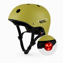 Kask Dziecięcy Rowerowy Hulajnoga LED Regulacja 50-56 cm Empire Ride Olive
