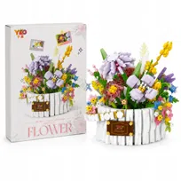 Klocki Kwiaty w Koszyku Mini Block Bukiet Dekoracja DIY