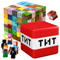 Klocki magnetyczne sześciany 3D kostki Pikselki PIXELE MIX DUŻY ZESTAW 100 el + FIGURKI LUDZIKI + BOX