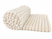 Koc 3D 160x200 cm BEŻOWY puszysty PREMIUM – miękki, ciepły, elegancki