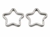 KÓŁKO DO KLUCZY GWIAZDA 32 MM METALOWE BAZA BRELOK DIY 10 SZT DO RĘKODZIEŁA
