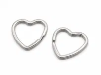 KÓŁKO DO KLUCZY SERCE 31 MM METALOWE BAZA BRELOKA DIY 10 SZT DO RĘKODZIEŁA