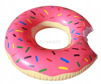 KOŁO DMUCHANE do Pływania Pączek Donut Materac Duże XL 90 cm do Wody