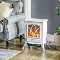 Kominek elektryczny z funkcją ogrzewania, efekt płomieni LED, moc 1000/2000 W, kolor Biały