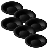 KOMPLET Talerz głęboki 6 sztuk CLASSIC BLACK 24,1cm czarne szkło opal