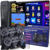 Konsola Retro 10000 Gier 4K HDMI z 2 Bezprzewodowymi Padami, Plug & Play, 9 Konsol, Przenośna, Prezent dla Graczy ASATO® Inna producent