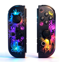 Kontrolery bezprzewodowe RGB do Nintendo Switch – Split Grip, joystick 360°, 500 mAh