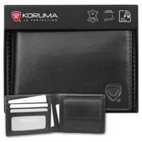 Koruma, Mały Portfel Męski Skórzany, czarny, SM-901PBL