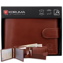 Koruma, Portfel męski skórzany RFID, brązowy