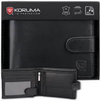 Koruma, Portfel męski skórzany RFID, czarny