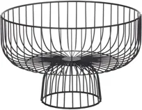 Kosz na owoce z podstawą, metal, 28 cm, czarny