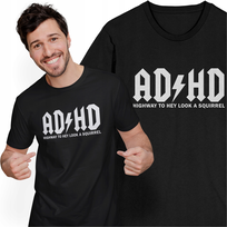 Koszulka ADHD Parodia T-shirt Muzyczny Muzyka Rock Piorun
