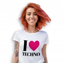 Koszulka Damska Biała Festiwal LOVE TECHNO Wz M
