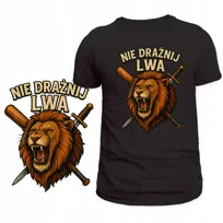KOSZULKA DLA PORYWCZYCH LEW NADRUK NIE DRAŻNIJ LWA SUPER HIT NA PREZENT L