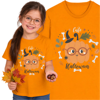 Koszulka Dziecięca Pomarańczowa na Halloween Święto Dyni Cute Halloween 116