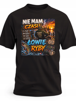 Koszulka męska dla wędkarza na ryby nadrukiem Nie mam czasu łowię ryby L