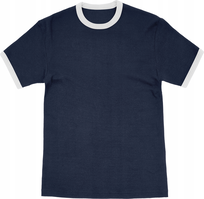 Koszulka Męska Ringer Retro Bawełniana 100% T-shirt Krótki Rękaw Vintage Freshtop