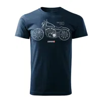 Koszulka męska TOPSLANG Harley Davidson Iron 883, granatowo-biała, rozmiar S