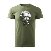 Koszulka męska z Einsteinem Einstein prezent dla nauczyciela fizyki męska khaki-M