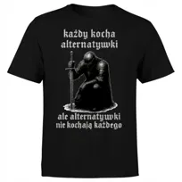KOSZULKA MĘSKA Z NADRUKIEM RYCERZ LOVE ALTERNATYWKI GOTH MIECZ ŚMIESZNA L