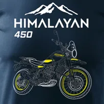 Koszulka motocyklowa z motocyklem na motor Royal Enfield Himalayan 450 męska granatowa-XXL