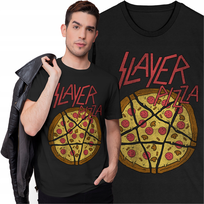 Koszulka Muzyczna Pizza Slayer Heavy Metal Fash Food Pentagram