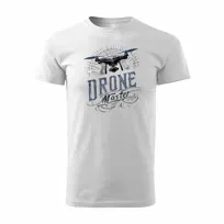 Koszulka z dronem dron drone DJI dla operatora drona męska biała-L