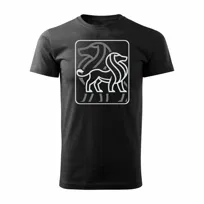 Koszulka z lwem znak zodiaku lew z lwami lwy męska czarna REGULAR-XXL