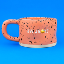 Kubek ceramiczny Ja je*ie - Pomarańczowy-Cętki (Klasyk)