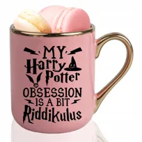 KUBEK ELEGANT Różowy Na Prezent Urodziny HARRY POTTER OBSESSION Wzory