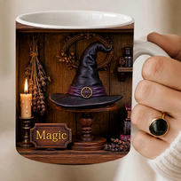 Kubek Magic Kapelusz Czarownicy Halloween 3D magia fantady witchy gotyk