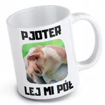 Kubek nosacz janusz pjotej lej mi pół zabawny prezent miłośnik procentów