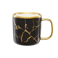 Kubek ze złotym uchem 330ml Royal Marble Ambition czarny