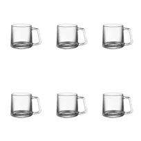 Kubki szklane Florina Stella 6 szt. 350 ml klasyczne do kawy zmywarka