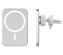 Ładowarka do samochodu indukcyjna MagSafe montaż do kratki 15W USB-C biała