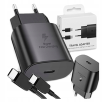 Ładowarka Do Samsung 25W Fast Charging + Kabel USB-C 1m Czarna