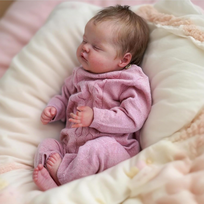 Lalka Reborn Baby 45 cm śpiąca noworodek dla dziewczynki, akcesoria, od 3