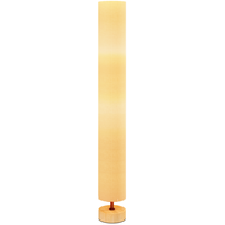 Lampa podłogowa do salonu z lnianym abażurem, beżowa
