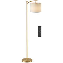 Lampa stojąca LED HOMCOM z płynną regulacją jasności, materiałowym abażurem