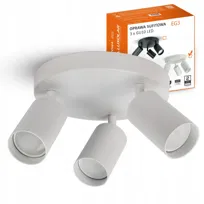 Lampa Sufitowa Żyrandol Plafon Tuby Metal SPOT EG3 LED GU10 Biała
