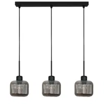 Lampa Wisząca Sufitowa Zwis Listwa Grafitowe Klosze Industrialna Loft 3xe27 Beka Grey 15-004